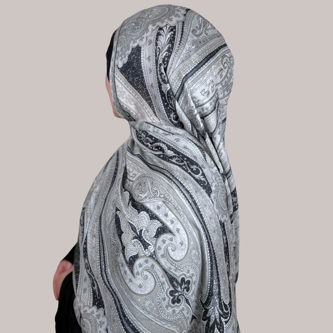 Vintage Hijab Black Grey