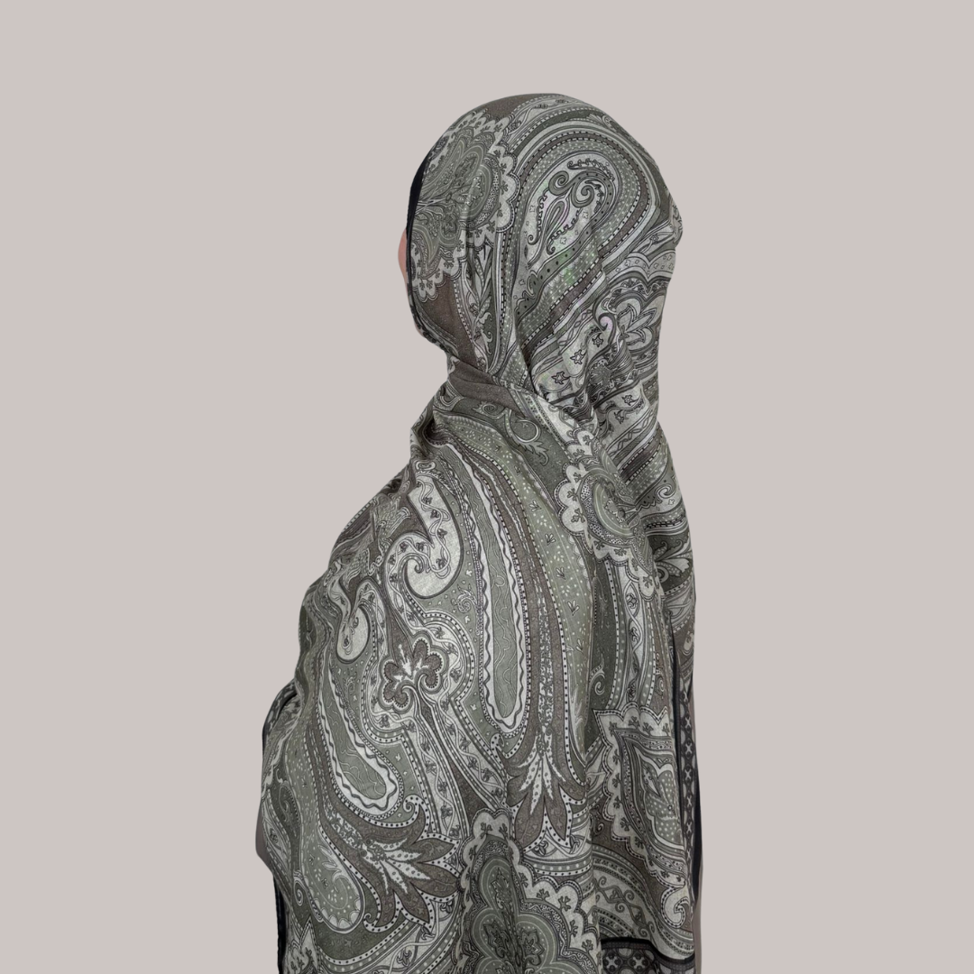 Vintage Hijab Black Pistachio